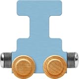 Maple Landmark NameTrain Pastel Letter Car I - Made in USA (Blue)