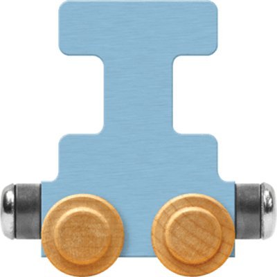 Maple Landmark NameTrain Pastel Letter Car I - Made in USA (Blue)