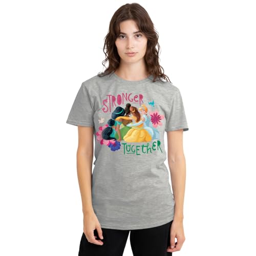T-Shirt Disney Princess Femme Gris Chiné pour Sorties et Détente
