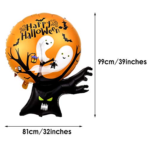 10 Pieces Halloween Balloons Halloween Foil Balloons Halloween Mylar Foil Balloon Pumpkin Witch Ghost Bat Balloon For Halloween Party Decorations Supplies #TOP1