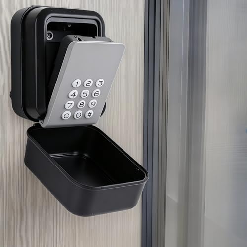 Caja fuerte electrónica inteligente para llaves, caja de llaves de pared con cerradura de 12 dígitos, Bluetooth o cerradura de combinación, cubierta impermeable para Airbnb, garaje, escuela y oficina