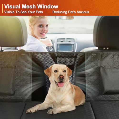 Vailge Dog Car Seat Cover, Dog Hammock for Car Backseat, Non Inflatable seat Cover for Back seat,Hard Bottom Back Seat Protector for Cars,Trucs & SUVs — view 3