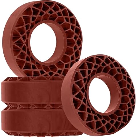 RCHuiWow 1.9 Silicone Rubber Insert Foam Tire Inserts RC 1.9" Wheel Tires Waterproof Inserts for 1/10 RC Crawler TRX4 Axia1 SCX10 Capra Redcat Gen7 Gen8 RXB10 TF2,4pcs,Brown Cover