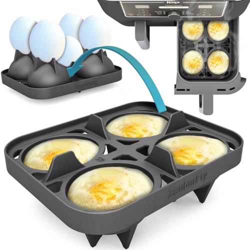 1 x ZauberFry 2 en 1 escalfador y hervidor de huevos compatible con Ninja AF400EU, AF451EU, AF500DE y SL400EU freidora de aire caliente, accesorios, apta para alimentos y resistente a la temperatura