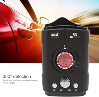 Radar Detector for Cars, Extreme Range Laser/Radar Detector with Voice Alerts, Red Light & Speed Camera Alerts - Multi-Color OLED Display