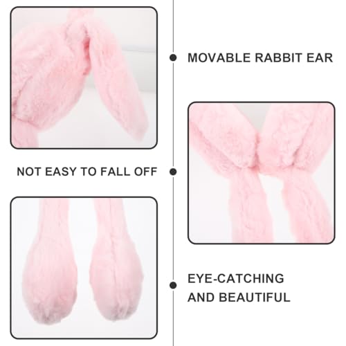 PRETYZOOM Cold Earmuffs Dancing Bunny Ears Bunny Ear Muffs Bunny Earmuff Ear Warmer Scarf Fluffy Ear Muffs Winter Earmuffs Moving Ear Hat Furry Ear Warmers Ear Protection Student Plush Photo3