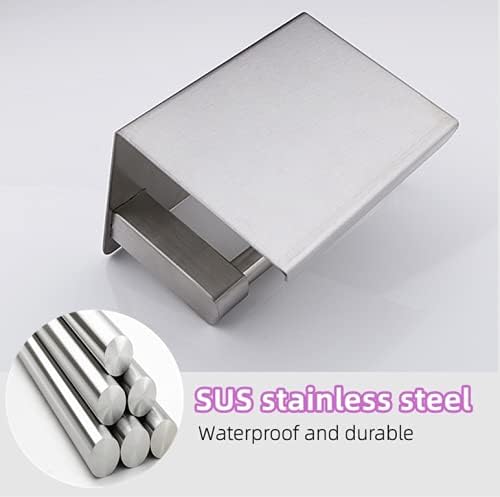 Toilet Roll Holder with Phone Self Brushed Stainless Steel Toilet Roll Holder Self Adhesive without Drilling for Kitchen and Bathroom Silver