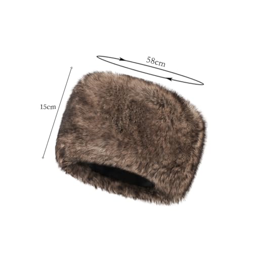 Image of Faux Fur Cossack Hat Fuzzy Trapper Trooper Hat Windproof Warm Russian Ushanka Winter Ski Hunting Cap Unisex