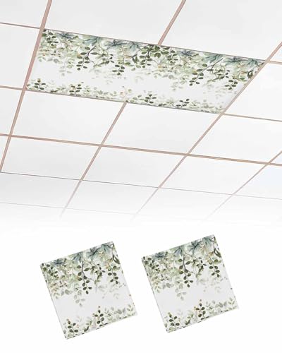 2 Pack Fluorescent Light Cover for Classroom Ceiling Light, Sage