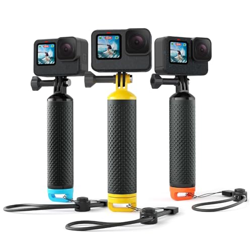 Sametop Floating Handle Grip Floaty Stick Waterproof Handler Accessory Compatible with GoPro Hero 13, 12, 11, 10, 9, 8, 7, 6, 5, 4, Session, 3+, 3, Hero(2018), Max, DJI Osmo Action Cameras (Yellow)