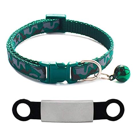 Tlwrnop Personalized ID Nylon Collar Custom Engraving Camouflage Print Cat Small Dog Cute Adjustable Cover