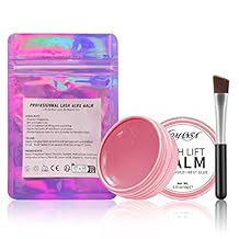 Lash Lift Balm Glue, Strong Hold Lash Lift Glue Balm for Eyelash Perm and Brow Lamination, Water-Soluble Lash Glue Balm with Brush Peach Fragrance