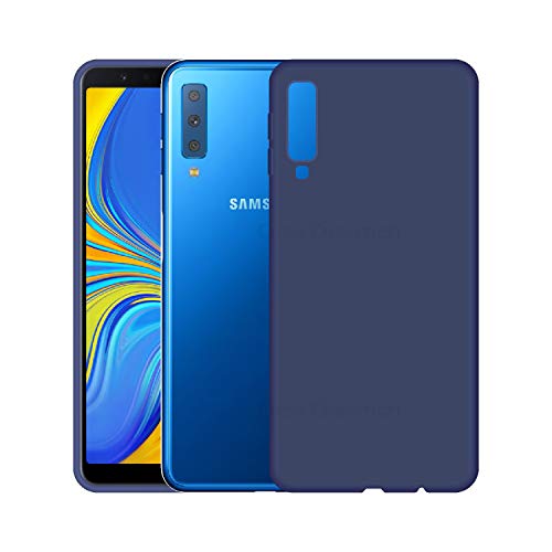 Image of Case Creation Luxurious OG Series for Samsung Galaxy A7 2018 Case Cover,Anti-Dirty Slim Case Frosted Matte Cute Candy TPU Raised Bezel (Splash of Color) Back Cover for Samsung A7 2018 -Navy Blue