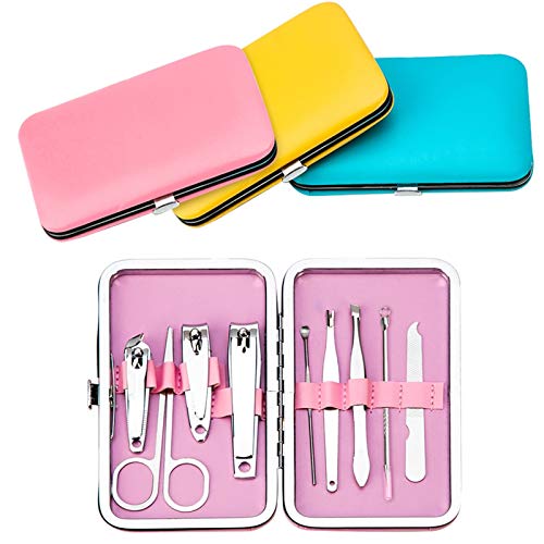 Kit manucure en acier inoxydable rose avec ciseaux et pince de précision - 2