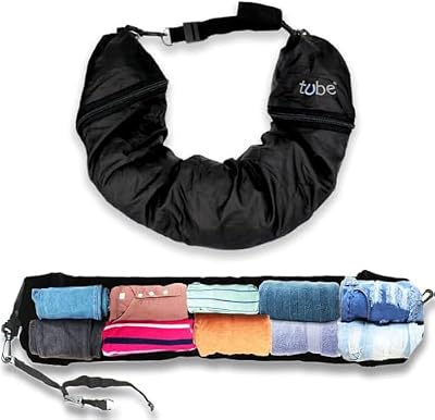 TUBE Travel Neck Pillow Stuffed with Clothes - Extra Carry On Storage for Flights - Avoid Baggage Fees - Splashproof Neck Pillow for Airplane Travel | Stuffable Travel Pillow for Women & Men