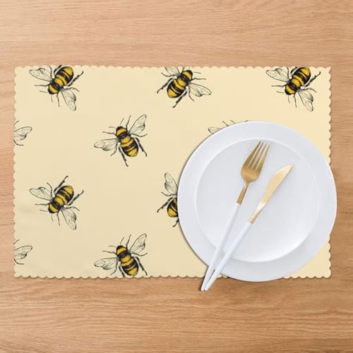 Sets de table en polyester lavables contre taches et chaleur x6 - 8
