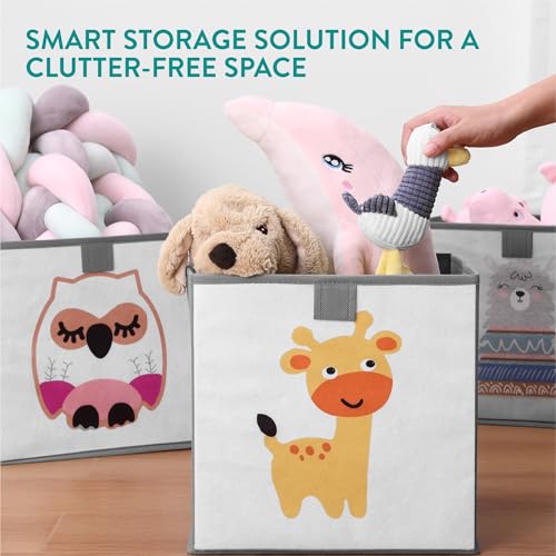 Miniatura 4 de Navaris Caja Juguetes Plegable - 3x Organizador Juguetes Infantil 28 X 28 Cm - Set De 3x Caja Almacenaje Infantil Plegables - Cesta Juguetes Infantil Para Guardar Juguetes Peluches
