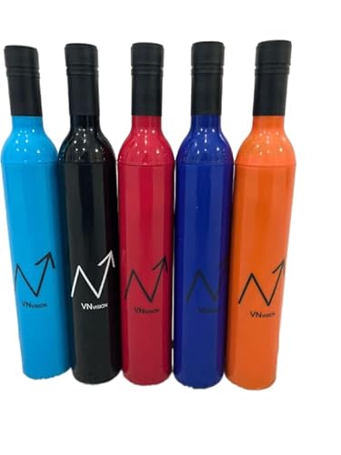 Wine Bottle Shaped Foldable Windproof Umbrella (Orange) #TOP11