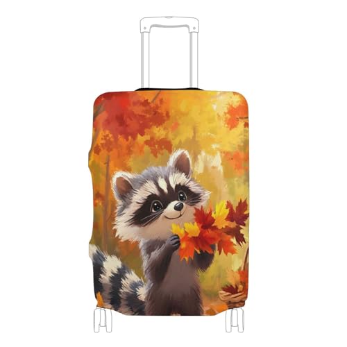 Joisal Colorful Luggage Protector Suitcase Cover Cute Protection Cute Raccoon Autumn Forest Travel Gifts Luggage Sleeve, M, Fits 22-24 Inch Case