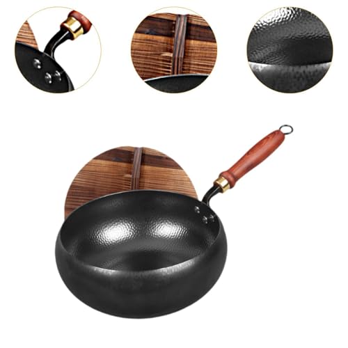 Wok Pan 9.45'' Multifuncional con mango de madera miniatura 3