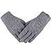 Women's Winter Warm Touch Screen Gloves Cable Knit Wool Fleece Lined Touchscreen Texting Mittens for Women