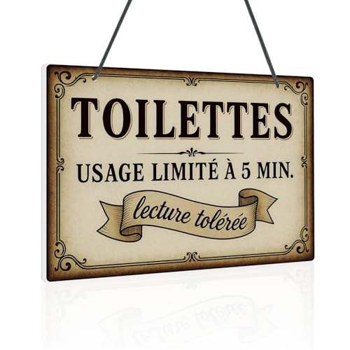 Putuo Decor Plaque Toilette Vintage en PVC, Panneau Murale Humoristique, Enseigne Décorative pour Salle de Bain, Restaurant et Café