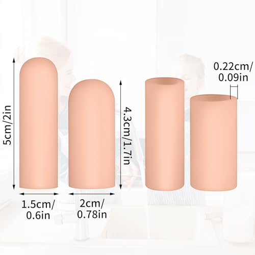 Thinp 14 peças de berços de silicone para os dedos, protetores de dedo com capa de gel de silicone,