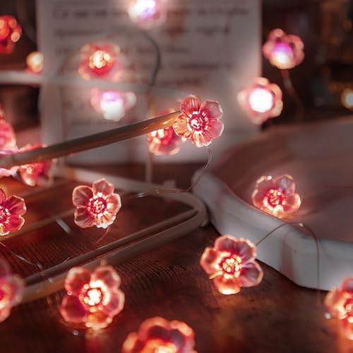 Xumann 3M Flower Fairy Lights for Bedroom, Cherry Blossom String Lights with 30 Led for Girls Bedroom Indoor Outdoor Decor