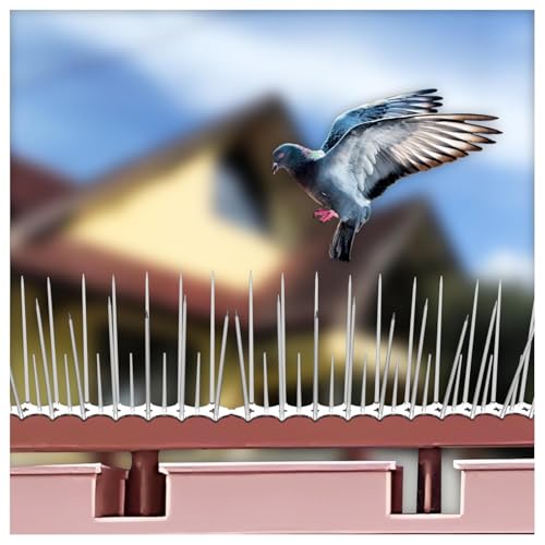 Image of SWAPKART (Pack of 50) Bird and Pigeon Spikes, Pigeon Control Spikes Anti Bird Plastic Spikes for AC Balcony Railing Window Home Protection from Pigeon Dog Monkey Crow Kabootar Transparent