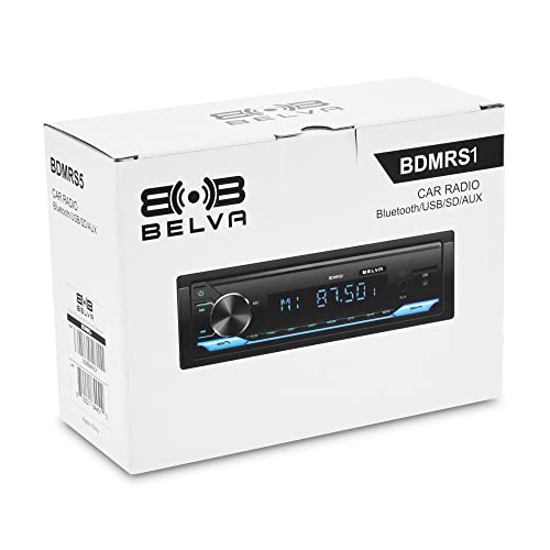 Belva BDMRS1 Single DIN Bluetooth Car Stereo Receiver with Front/Rear