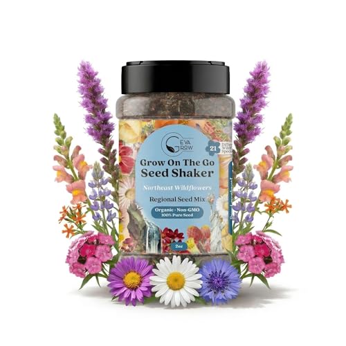 Wildflower Seed Shaker, Northeast USA, Annual & Perennial, 60K+ Seeds, 2 oz