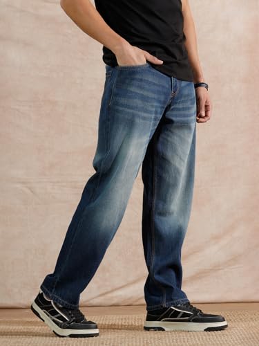 Image of WROGN Men's Loose Fit Jeans | Mid Rise | Jeans for Man