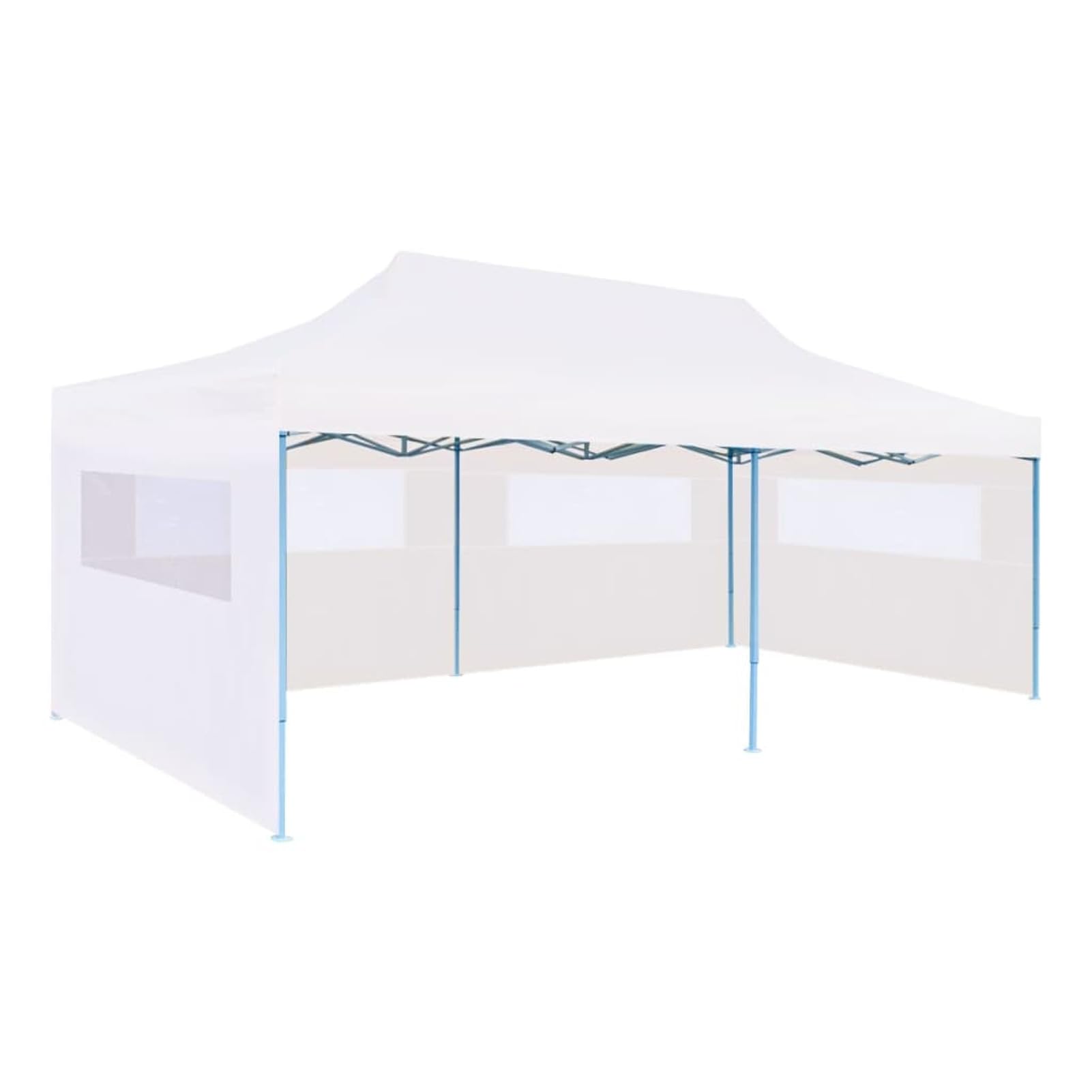 Tenda Pieghevole Pop-Up con Pareti Laterali 3x6m Acciaio Bianco,Tenda Pieghevole,Tenda da Campeggio,Tende da Campeggio Familiari