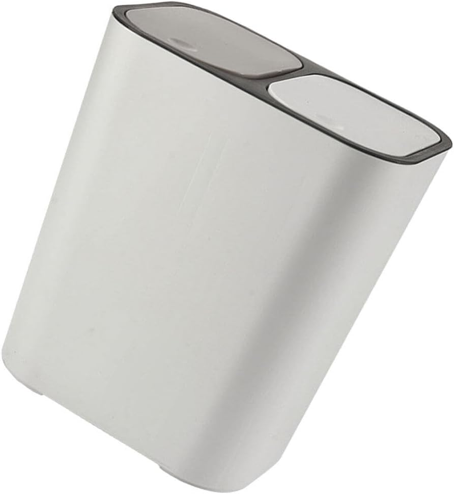 IMIKEYA Dual Compartment Trash Can 15L Double Bin Trash Can for Kitchen Recycling Holds Garbage Slim Waste Basket for Bathroom, Bedroom, Home Office, Living Room, Kitchen