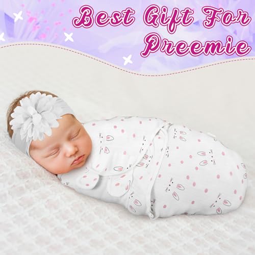 Image of 4 Pack Preemie Newborn Swaddle Set, Fun Style, Preemie