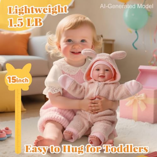 BABESIDE Baby Dolls, 17inch Large Realistic Cute Soft Body Baby Doll - image 3