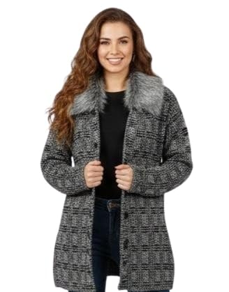 Women’s Classic Knitted Wool Cardigan Sweater for Winter Comfort-image-3