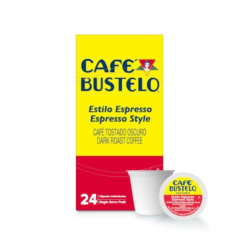 Café Bustelo Espresso Style Dark Roast Coffee, 24 Keurig K-Cup Pods (Pack of 1)