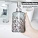 Easy-Tang Soap Dispenser for Bathroom - Refillable Wash Hand Liquid Clear Glass Bottle, Colored Jar with Stainless Steel Pump, Ideal for Dish Detergent, Essential Oil, Shampoo Lotion (Dark Grey)