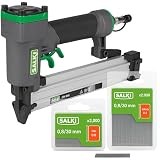 SALKI Chiodatrice ad aria compressa CSK PB08 + 2.000 pin 0,8 x 30 mm + 2.000 chiodi brad 0,8 x 30 mm | pistola per unghie ad aria compressa | morsetto per falegnameria e lavorazione del legno