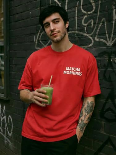 Image of TOXA Men's Pure Cotton Oversized Fit Tshirt | Oversized Baggy Fit Tee with Drop Shoulder | Cool and Stylish Graphic Printed Design Half Sleeve T-Shirt (Available Sizes: S to 2XL)