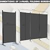 3-Panel Folding Privacy Screen, 6 Ft Portable Room Divider for Separating Spaces,102 W x 70 H Freestanding Partition Room Panel,Grey
