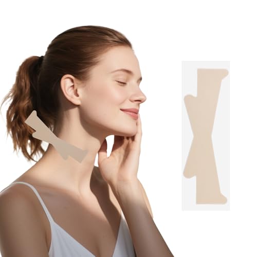 20uds Invisibles Instantáneas Cinta Lifting de Cara y Cuello, Reutilizables Elásticas Tiras Tensoras del Cuello Impermeables y Transpirables Cintas Lifting para Rostro Uso Pre-Maquillaje