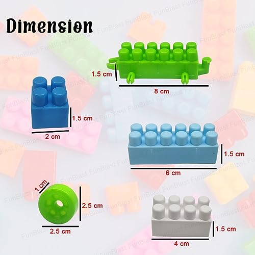 FunBlast DIY Plastic Building Blocks for Kids Puzzle Games for Kids, Toys for Children Educational & Learning Toy for Kids, Girls & Boys - (250+ Blocks with 38 Wheels) Multicolor (250 pieces) (Image - 2)
