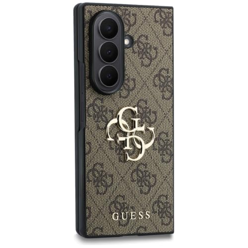 Image of CG MOBILE Guess [Official Licensed], Protective Case Designed for Galaxy Z Fold 8 Ultra | 4G PU Case with Big 4G & Classic Metal Logo - Brown