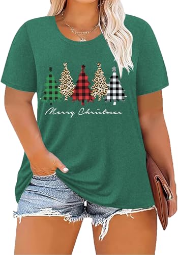 Image of ForHailey Women's Plus Size St Patricks Day T-Shirt Women Lucky Clover Graphic Irish Tee Casual Short Sleeve Graphic Tees