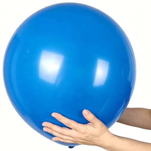 18 Inch 10 Pack Blue Balloons KIRIKOU Big Large Round Helium Thick Latex Balloons for Birthday Wedding Baby Shower Graduation Party Decoration
