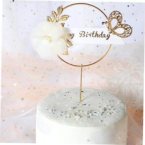 UKCOCO 6 Peças Topo De Bolo Aniversário Coberturas De Sobremesa Topo De Bolo Flor Topo De Bolo Borbo