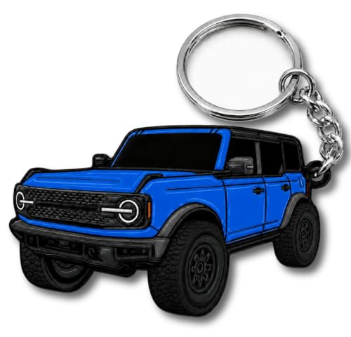 Image of Bronco Keychain Accessories 4 door key chain Fob Cover Cool Mods compatible with Ford Bronco 2022 2023 2024