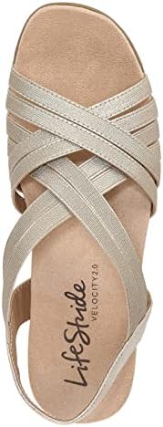 LifeStride Womens Stellar Strappy Cork Wedge Sandals Soft Gold 10 M | Image 6